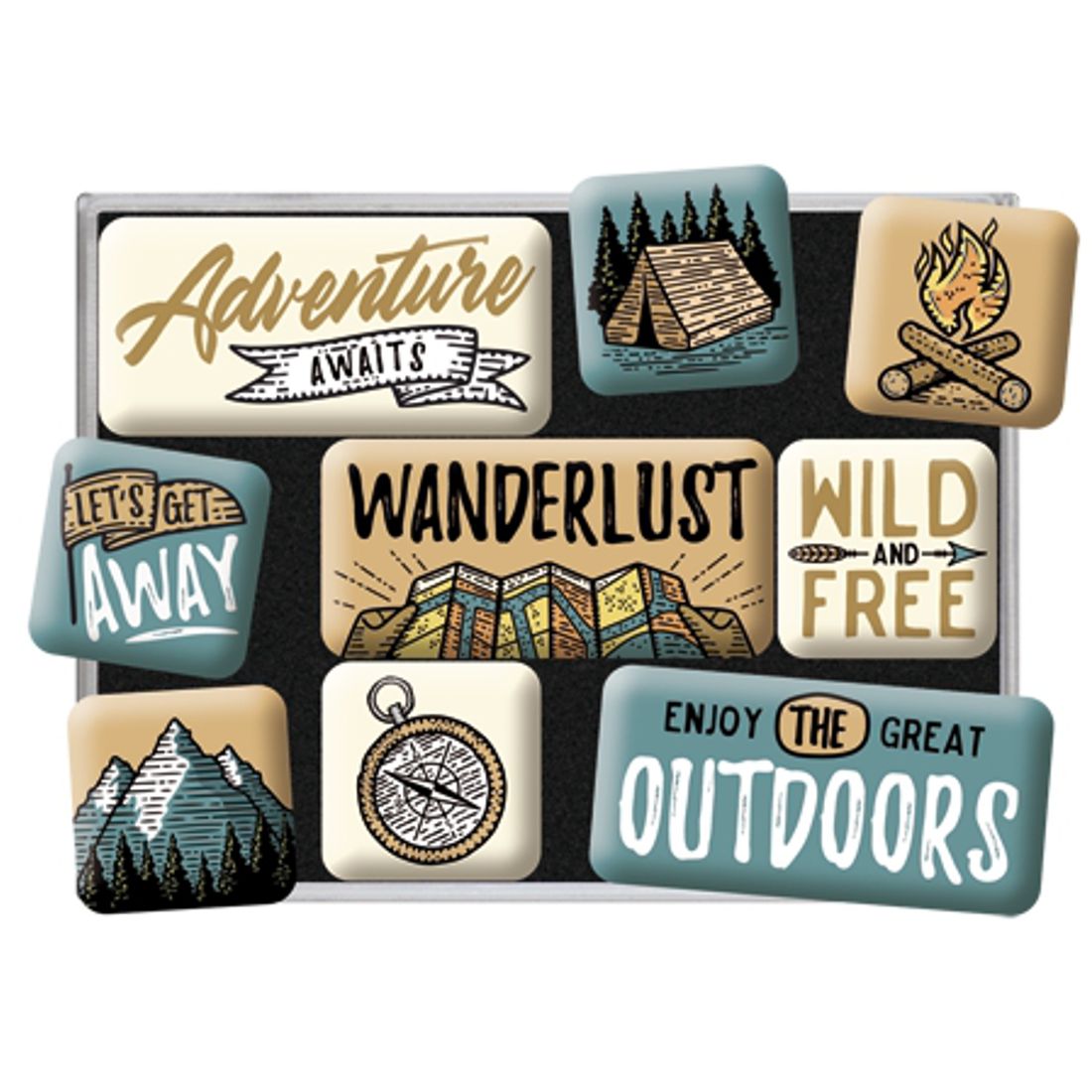 Magnet-Sparset - Retro Outdoor - Outdoor Adventure